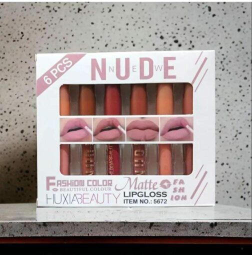 Nude 6 Pcs Matte Lip Gloss - Elegant and Long-Lasting