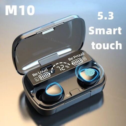 M10 Digital Display Case Earbuds - Advanced Features and Stylish Design