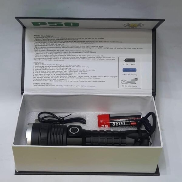 P50 Rechargeable LED Torch Light - Image 2