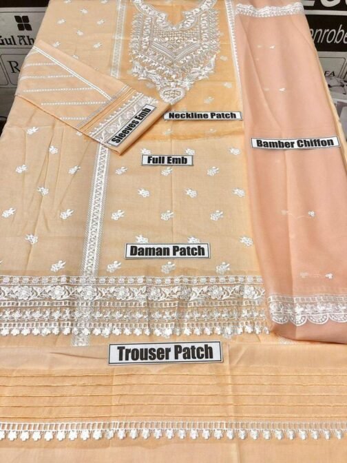 Sobia Nazir 3 Pcs Women's Unstitched Lawn Embroidered Suit - Image 2