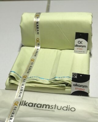 Al Karam Men’s Unstitched Boski Plain Suit