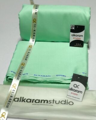 Al Karam Men’s Unstitched Boski Plain Suit