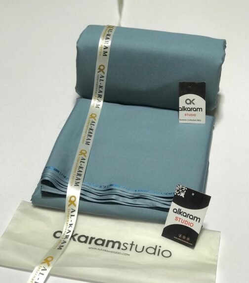 Al Karam Men’s Unstitched Boski Plain Suit