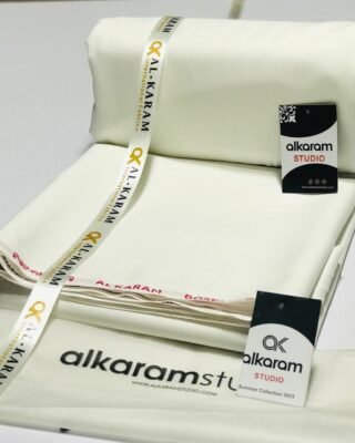 Al Karam Men’s Unstitched Boski Plain Suit
