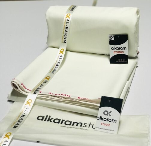 Al Karam Men’s Unstitched Boski Plain Suit