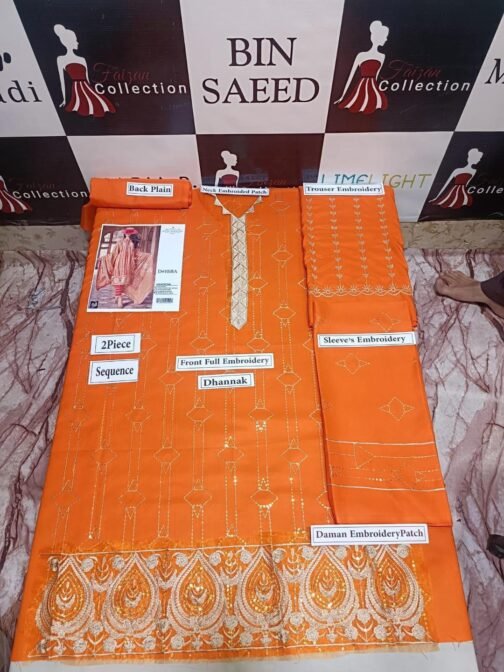 Sana Safinaz 2 Pcs Unstitched Dhanak Embroidered Suit - Image 2