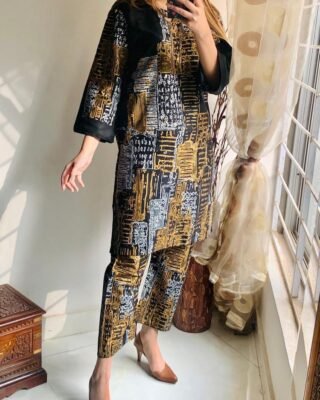 2 Pcs Women’s Stitched Premium Linen Printed Suit