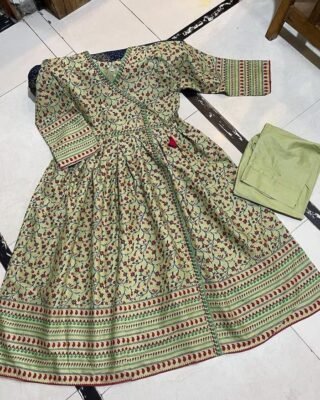 2Pc Cotton Angrakha Maxi Set for Women – Traditional Elegance