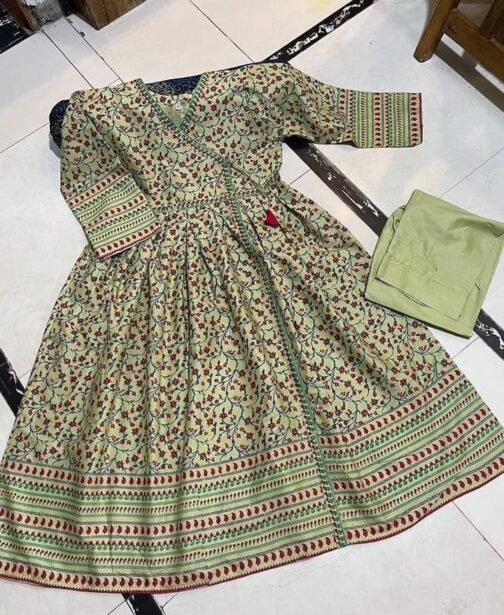 2Pc Cotton Angrakha Maxi Set for Women – Traditional Elegance