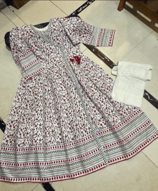 2Pc Cotton Angrakha Maxi Set for Women – Traditional Elegance - Image 5