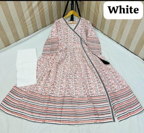2Pc Cotton Angrakha Maxi Set for Women – Traditional Elegance - Image 3