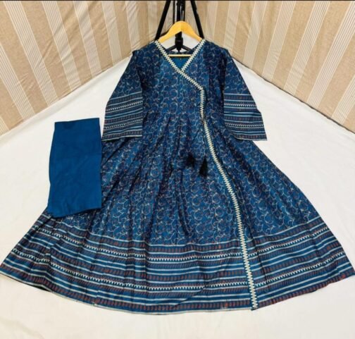 2Pc Cotton Angrakha Maxi Set for Women – Traditional Elegance - Image 2