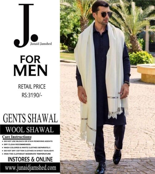 J. Men's Woolen Plain Shawl - Premium Quality