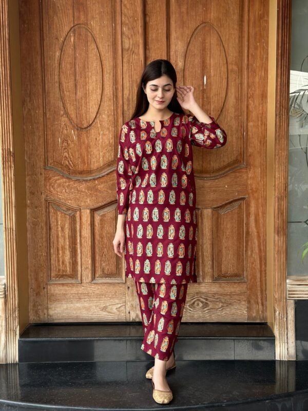 2 Pcs Stitched Premium Linen Printed Suit for Girls & Womens - Image 22