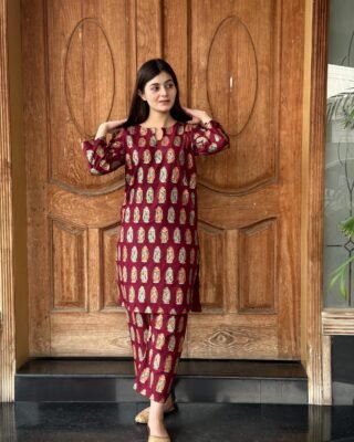 2 Pcs Stitched Premium Linen Printed Suit for Girls & Womens