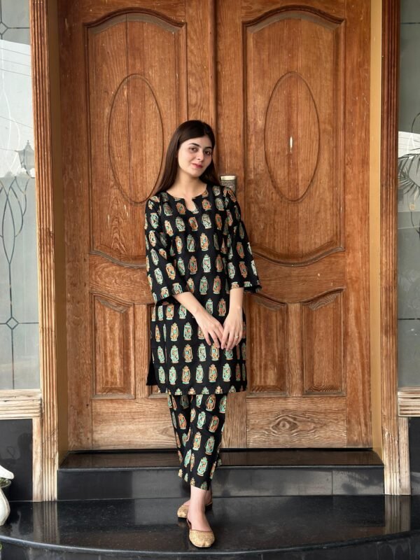 2 Pcs Stitched Premium Linen Printed Suit for Girls & Womens - Image 13