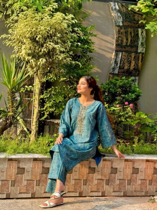 2 Pc Fancy Winter Linen Dress – Elegant and Warm - Image 3
