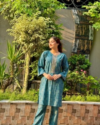 2 Pc Fancy Winter Linen Dress – Elegant and Warm