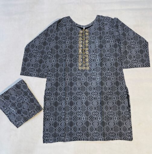 2 Pc Fancy Winter Linen Dress - Elegant and Warm - Image 2
