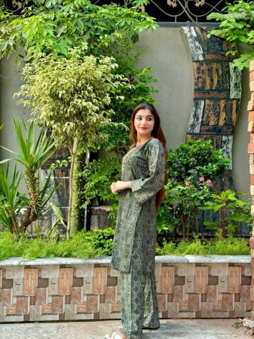 2 Pc Fancy Winter Linen Dress - Elegant and Warm