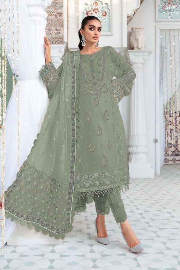 Zarmeen & Emaan 3-Piece Women’s Unstitched Viscose Embroidered Suit – Elegance Redefined