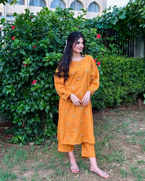 2 Pcs Women's Stitched Premium Linen PATEL Embroidery Suit - Image 14