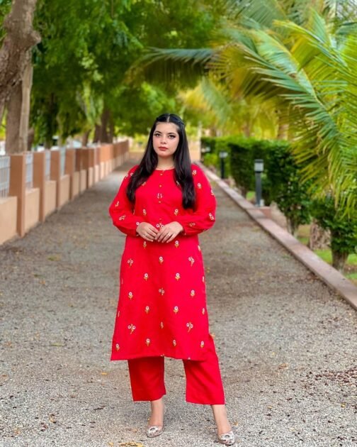 2 Pcs Women's Stitched Premium Linen PATEL Embroidery Suit - Image 8