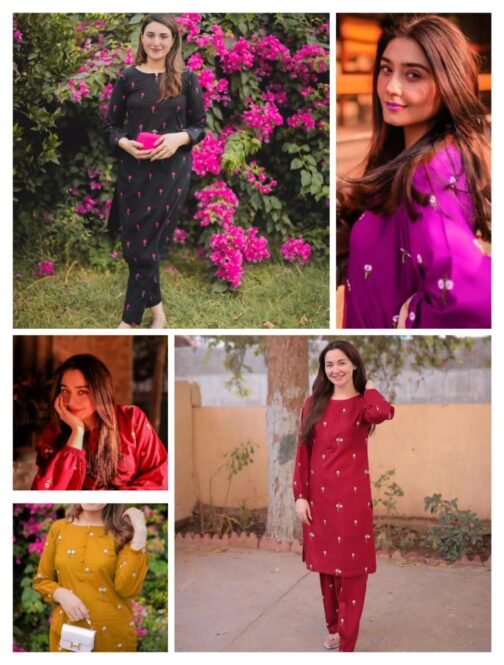 2 Pcs Women's Stitched Premium Linen PATEL Embroidery Suit - Image 7