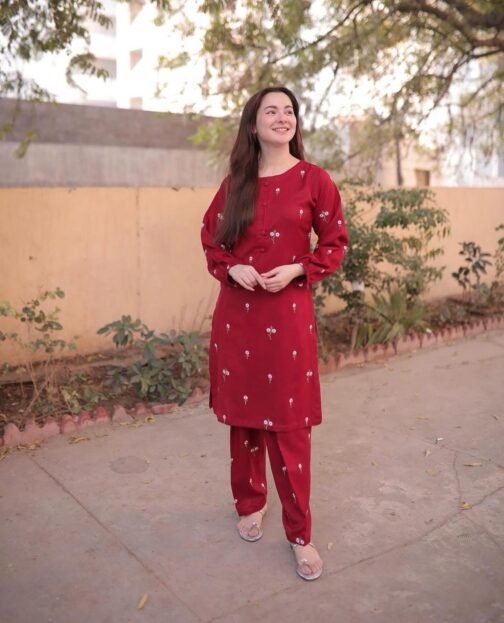 2 Pcs Women's Stitched Premium Linen PATEL Embroidery Suit - Image 6
