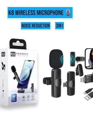 K8 Wireless 3 in 1 Noise Reduction Microphone for iPhone, Android, and Laptop