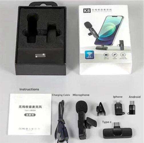 K8 Wireless 3 in 1 Noise Reduction Microphone for iPhone, Android, and Laptop - Image 5