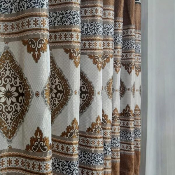 1 Pc Velvet Jacquard Printed Curtains - Image 3