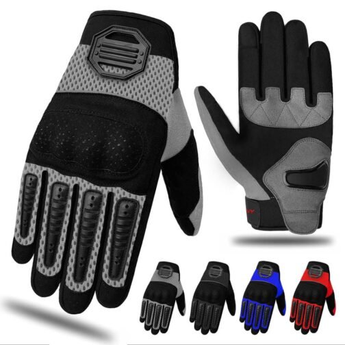 Spandex Mobile Touchscreen Leather Gloves - Motorcycle Gloves