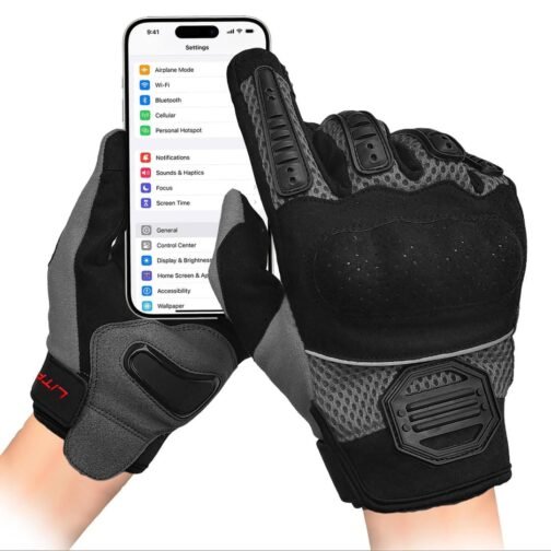 Spandex Mobile Touchscreen Leather Gloves - Motorcycle Gloves - Image 2