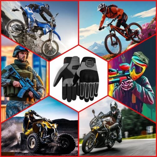 Spandex Mobile Touchscreen Leather Gloves - Motorcycle Gloves - Image 7
