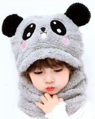 Kid's Beanie Wool Cap With Neck Warmer