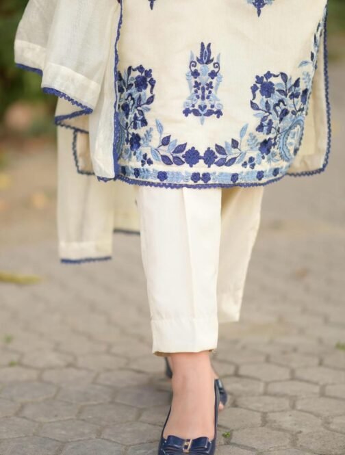 PAK LIBAS 2 PC MULTI KHADI NET SUIT - WINTER COLLECTION - Image 10