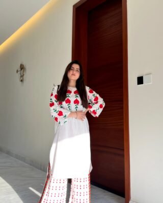 2 PC White Dove Design Premium Linen Suit