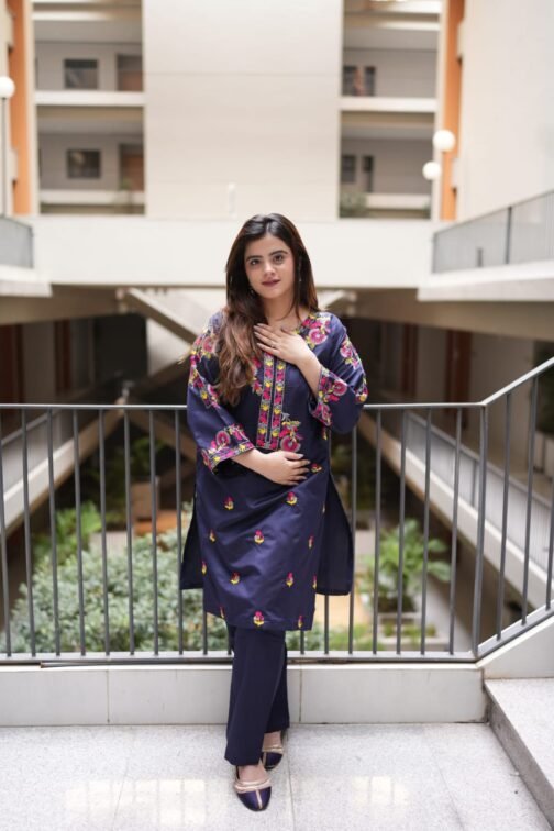 2pc Multi Khadi Net Suit – Exclusive Winter Collection 2024 - Image 2