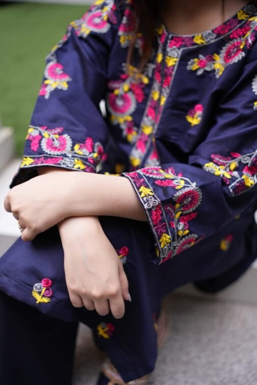 2pc Multi Khadi Net Suit – Exclusive Winter Collection 2024 - Image 4