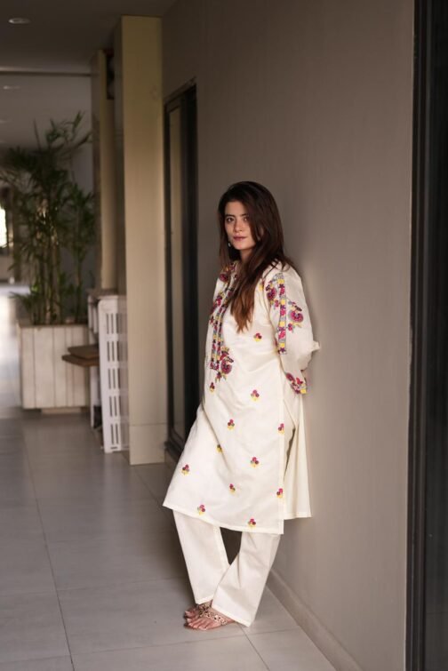 2pc Multi Khadi Net Suit - Exclusive Winter Collection 2024 - Image 4