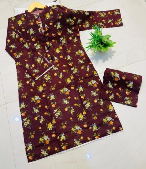 2pc Khaddar Digital Print Suit – Winter Collection 2024 | Warm & Stylish