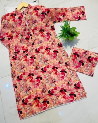 2pc Khaddar Digital Print Suit – Winter Collection 2024 | Warm & Stylish