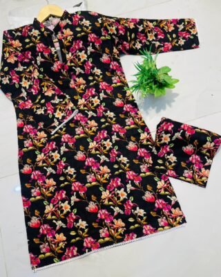 2pc Khaddar Digital Print Suit – Winter Collection 2024 | Warm & Stylish