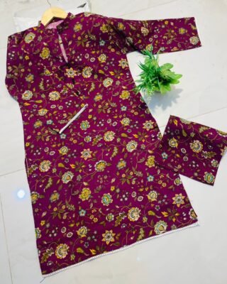 2pc Khaddar Digital Print Suit – Winter Collection 2024 | Warm & Stylish