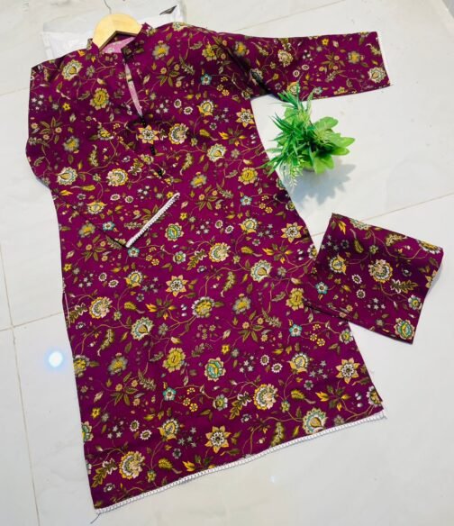 2pc Khaddar Digital Print Suit – Winter Collection 2024 | Warm & Stylish