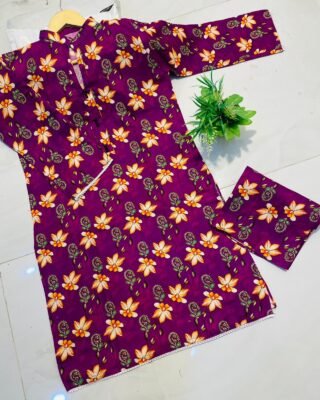 2pc Khaddar Digital Print Suit – Winter Collection 2024 | Warm & Stylish