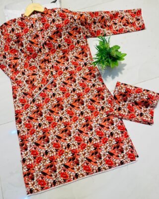 2pc Khaddar Digital Print Suit – Winter Collection 2024 | Warm & Stylish