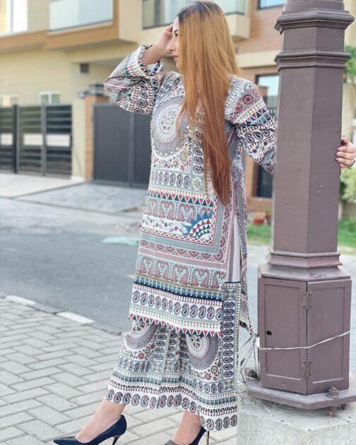 2PC Premium Linen Stitched Suit - Latest Winter Collection 2024 for Women - Image 2