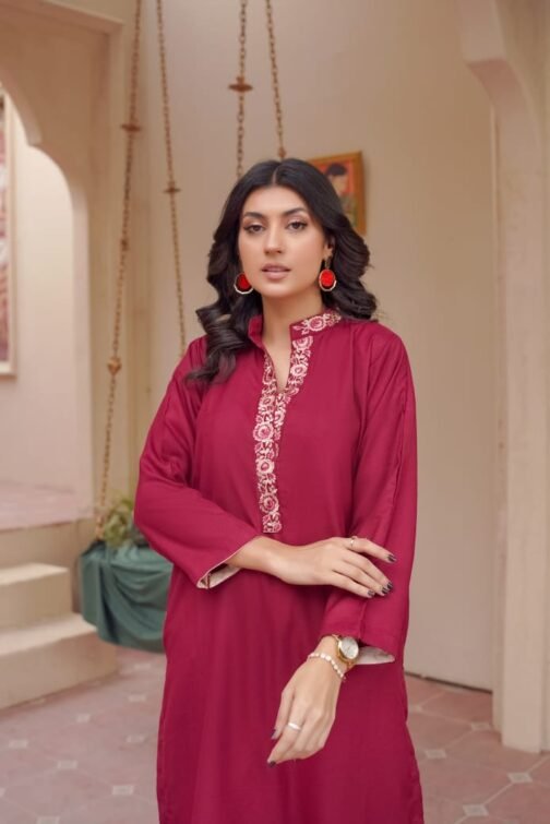 2pc Premium Dhanak with Two-Sided Pocket Suit – Stylish Winter Collection 2024 - Image 3